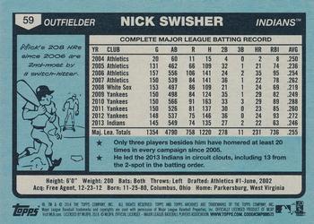 2014 Topps Archives #59 Nick Swisher Back