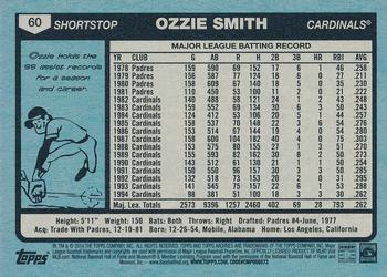 2014 Topps Archives #60 Ozzie Smith Back