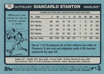 2014 Topps Archives #70 Giancarlo Stanton Back