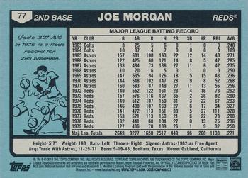 2014 Topps Archives #77 Joe Morgan Back
