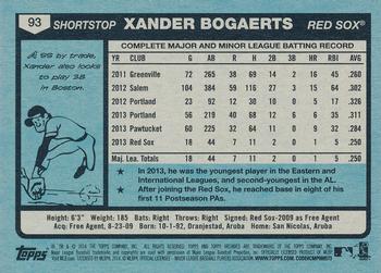 2014 Topps Archives #93 Xander Bogaerts Back