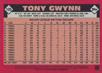 2014 Topps Archives #105 Tony Gwynn Back