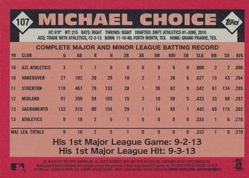 2014 Topps Archives #107 Michael Choice Back