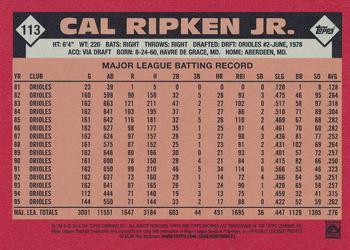 2014 Topps Archives #113 Cal Ripken Jr. Back