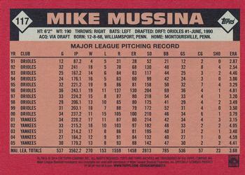 2014 Topps Archives #117 Mike Mussina Back