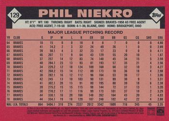 2014 Topps Archives #129 Phil Niekro Back