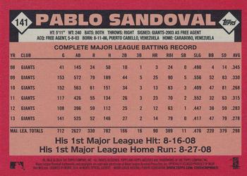 2014 Topps Archives #141 Pablo Sandoval Back