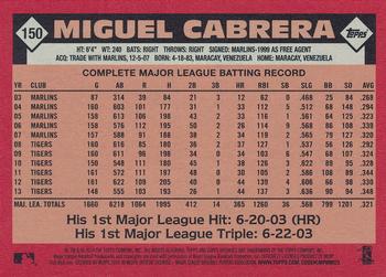 2014 Topps Archives #150 Miguel Cabrera Back