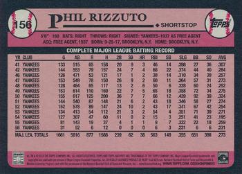 2014 Topps Archives #156 Phil Rizzuto Back