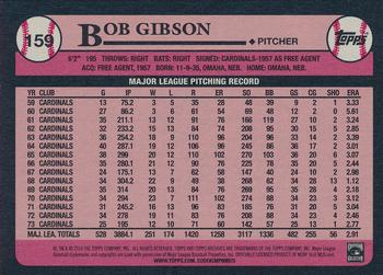 2014 Topps Archives #159 Bob Gibson Back