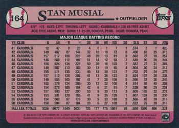 2014 Topps Archives #164 Stan Musial Back