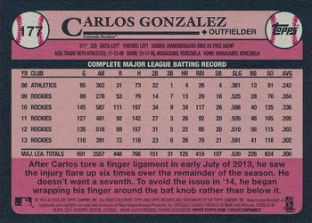 2014 Topps Archives #177 Carlos Gonzalez Back