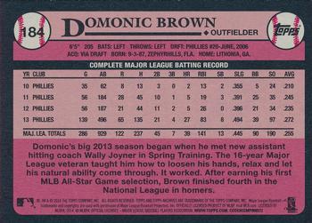 2014 Topps Archives #184 Domonic Brown Back