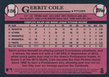 2014 Topps Archives #186 Gerrit Cole Back