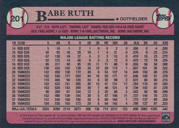 2014 Topps Archives #201 Babe Ruth Back