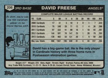 2014 Topps Archives #206 David Freese Back