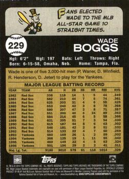 2014 Topps Archives #229 Wade Boggs Back
