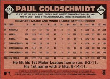 2014 Topps Archives #231 Paul Goldschmidt Back