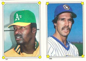 1987 Topps Stickers #167 / 309 Dave Stewart / Dale Sveum Front