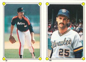 1987 Topps Stickers #32 / 195 Bob Knepper / Mark Clear Front