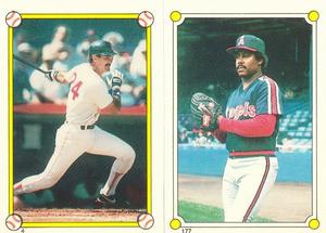 1987 Topps Stickers #4 / 177 Dwight Evans / Donnie Moore Front