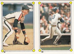 1987 Topps Stickers #33 / 196 Denny Walling / Robin Yount Front