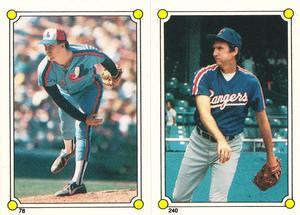 1987 Topps Stickers #78 / 240 Tim Burke / Charlie Hough Front