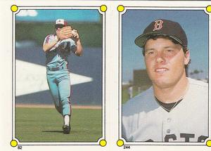 1987 Topps Stickers #82 / 244 Mitch Webster / Roger Clemens Front