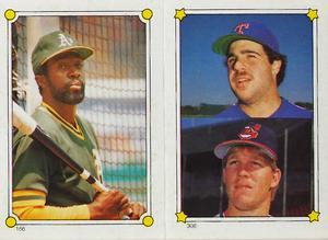 1987 Topps Stickers #166 / 308 Alfredo Griffin / Pete Incaviglia / Cory Snyder Front