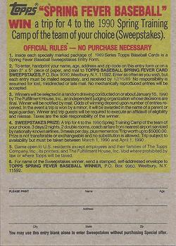 1989 Topps - Topps Company Store #NNO Topps 1989 Collectors' Edition: Glossy All Stars & Hot Prospects Offer Back