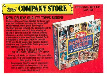 1989 Topps - Topps Company Store #NNO New Deluxe Quality Topps Binder Offer Front