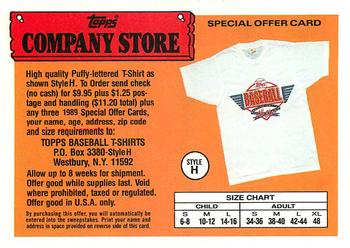 1989 Topps - Topps Company Store #NNO Style H T-Shirt Offer Front
