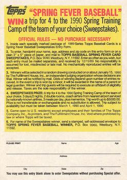 1989 Topps - Topps Company Store #NNO Style D Sweatshirt Offer Back