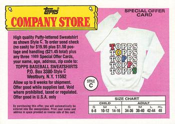 1989 Topps - Topps Company Store #NNO Style C Sweatshirt Offer Front