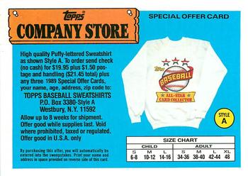 1989 Topps - Topps Company Store #NNO Style A Sweatshirt Offer Front