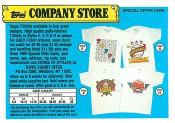 1989 Topps - Topps Company Store #NNO Style E/F/G/H T-Shirt Offer Front