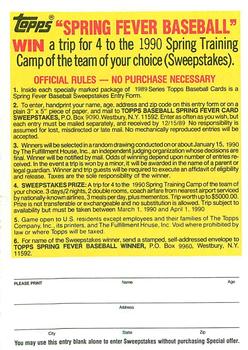 1989 Topps - Topps Company Store #NNO Style A/B/C/D Sweatshirt Offer Back