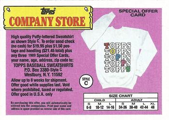 1989 Topps - Topps Company Store #NNO Style C Sweatshirt Offer Front