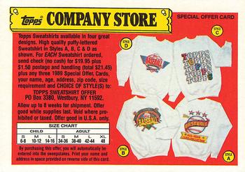1989 Topps - Topps Company Store #NNO Style A/B/C/D Sweatshirt Offer Front