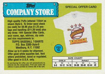 1989 Topps - Topps Company Store #NNO Style G T-Shirt Offer Front