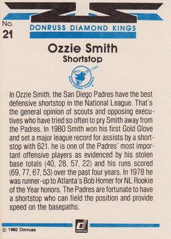 1982 Donruss #21 Ozzie Smith Back