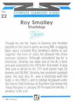 1982 Donruss #22 Roy Smalley Back