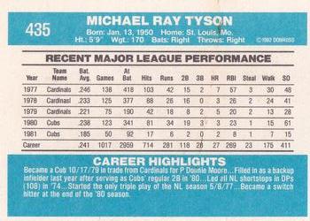 1982 Donruss #435 Mike Tyson Back