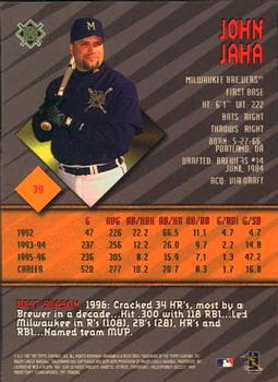 1997 Bowman's Best #39 John Jaha Back