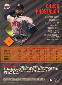 1997 Bowman's Best #51 Chuck Knoblauch Back