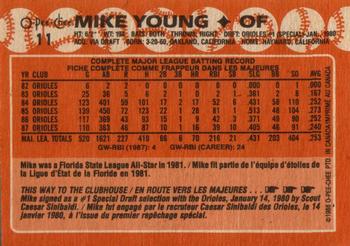 1988 O-Pee-Chee #11 Mike Young Back