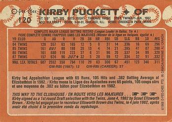 1988 O-Pee-Chee #120 Kirby Puckett Back