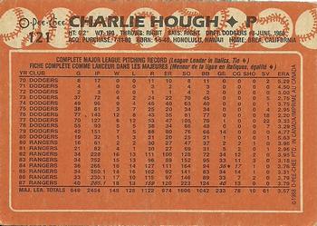 1988 O-Pee-Chee #121 Charlie Hough Back