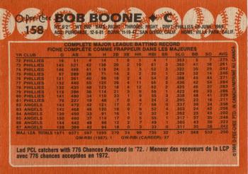 1988 O-Pee-Chee #158 Bob Boone Back