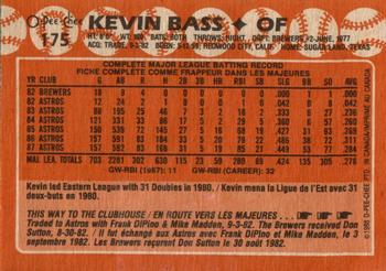 1988 O-Pee-Chee #175 Kevin Bass Back